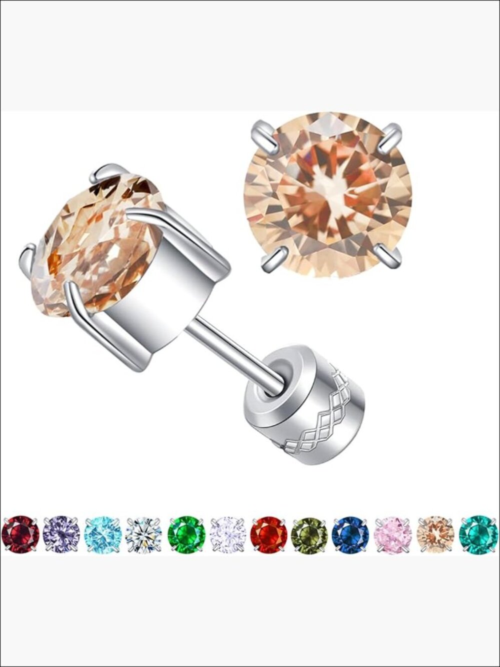 Titanium Flat Back Surgical Stainless Steel Stud Earrings Hypoallergenic